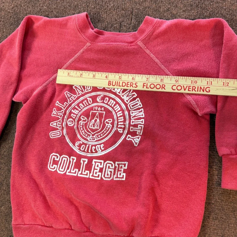 Vintage 70's rare Velva Sheen Oakland Community College Sweatshirt Kids Medium